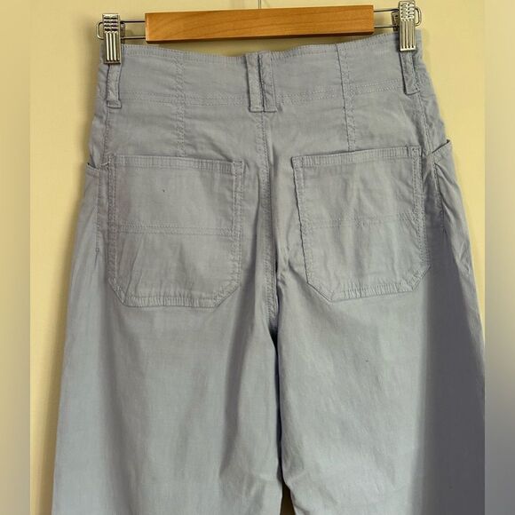 Anthropologie Flared Cropped Pants in Light Blue - Picture 6 of 9